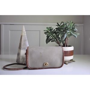 Vintage Coach Crossbody Bag - Canvas and Leather